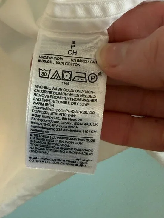 Banana Republic White Short Sleeve Button Down Cropped Shirt Size Small - Picture 5 of 6